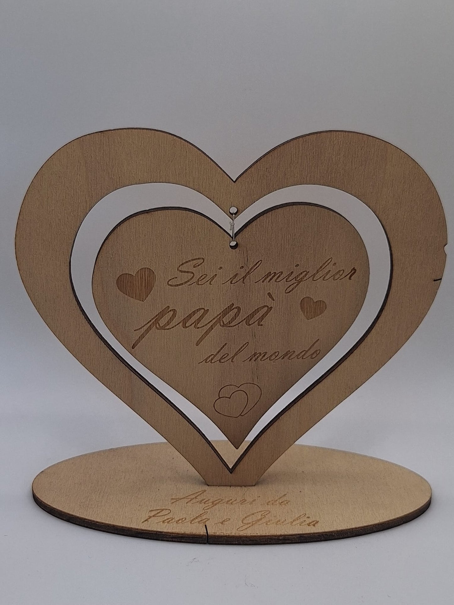 CUORE PENDENTE IN LEGNO