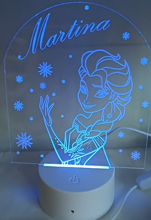 LAMPADA FROZEN ELSA CON NOME PERSONALIZZATO