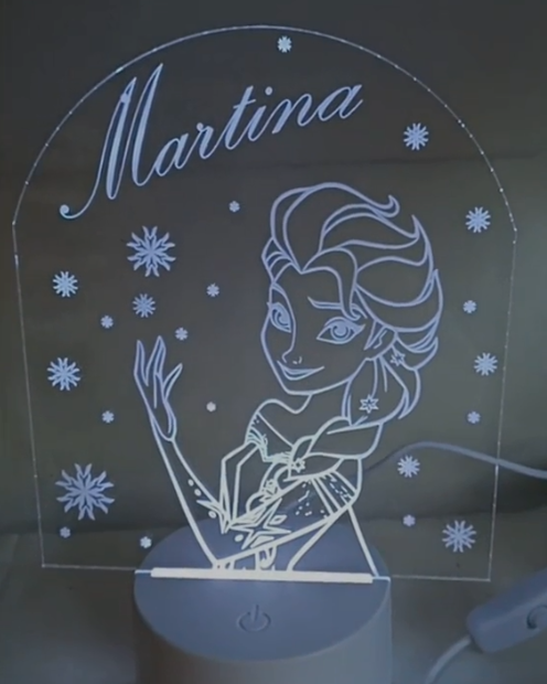 LAMPADA FROZEN ELSA CON NOME PERSONALIZZATO