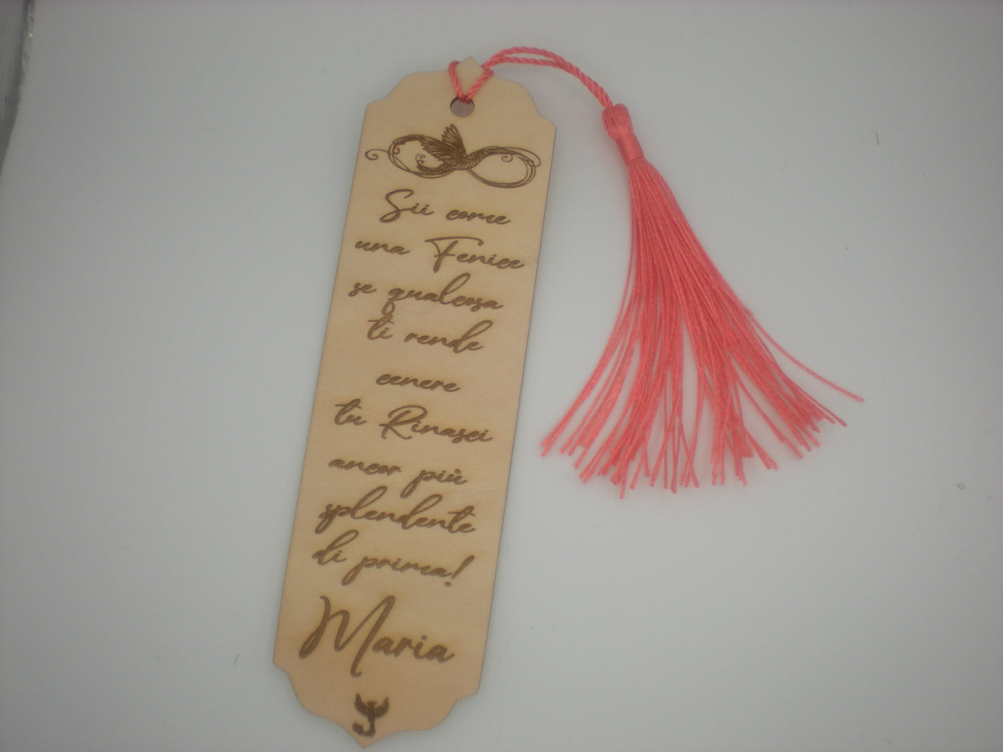 SEGNALIBRO LEGNO PERSONALIZZATO CON DEDICA E NOME