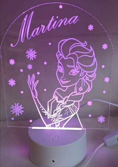 LAMPADA FROZEN ELSA CON NOME PERSONALIZZATO