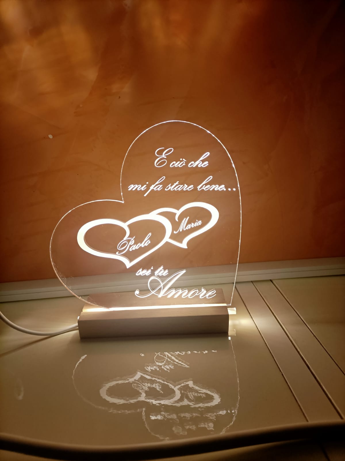LAMPADA CUORE CON DEDICA