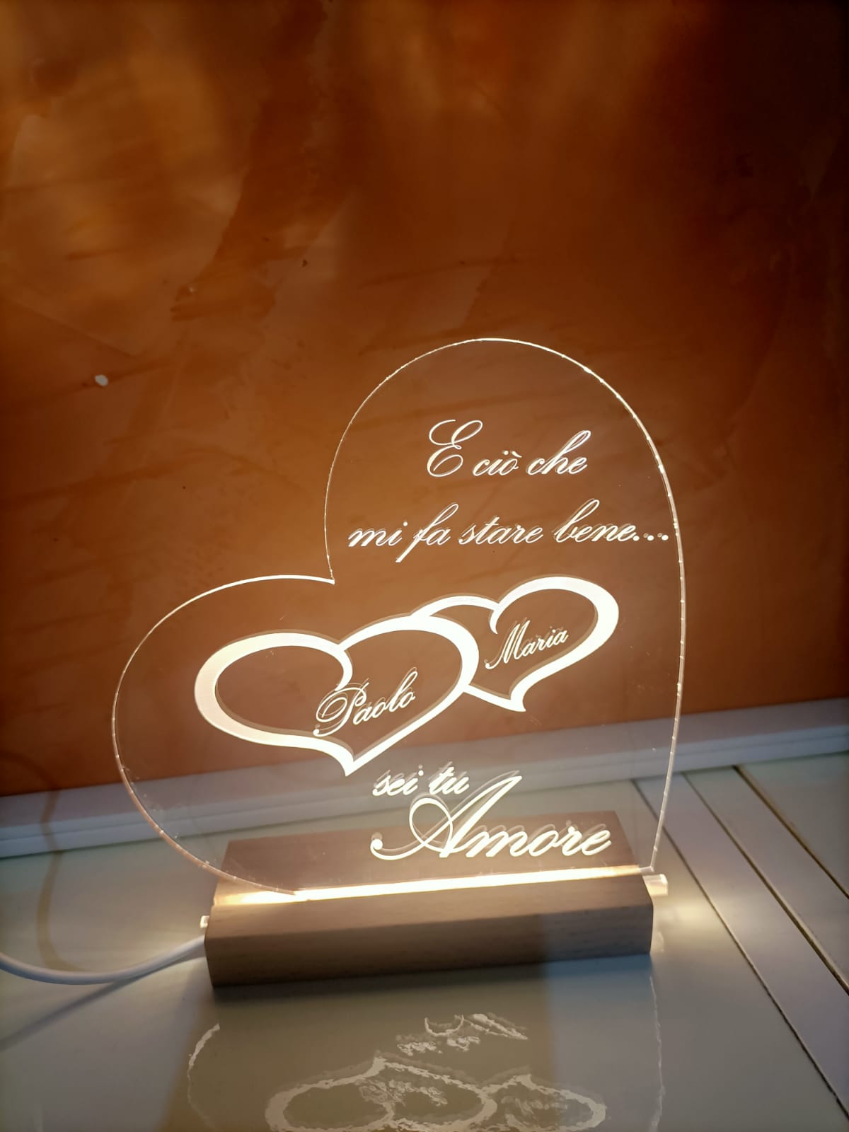 LAMPADA CUORE CON DEDICA