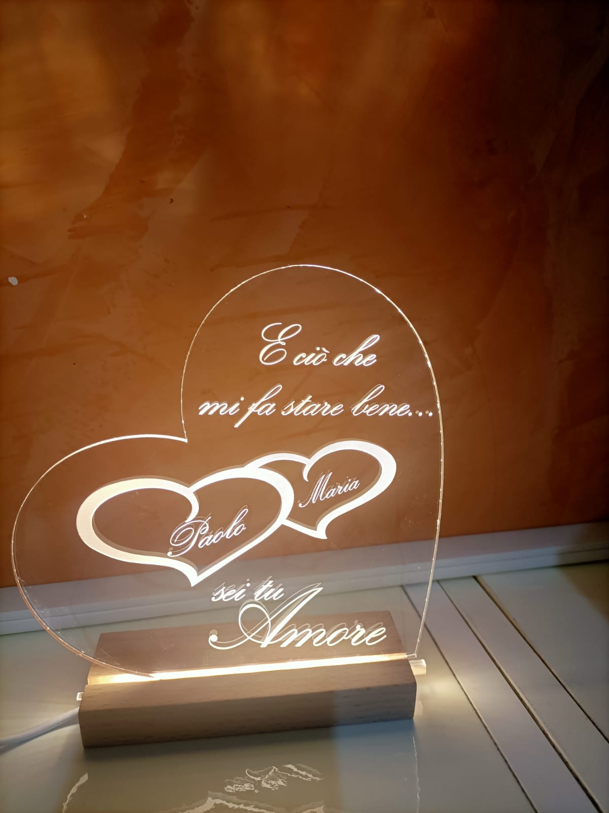 LAMPADA CUORE CON DEDICA
