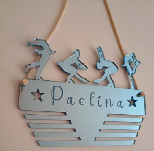PORTAMEDAGLIE PERSONALIZZATO PATTINAGGIO