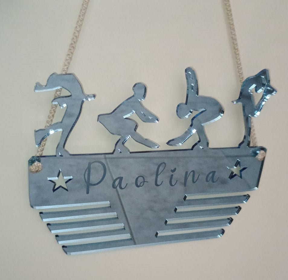 PORTAMEDAGLIE PERSONALIZZATO PATTINAGGIO