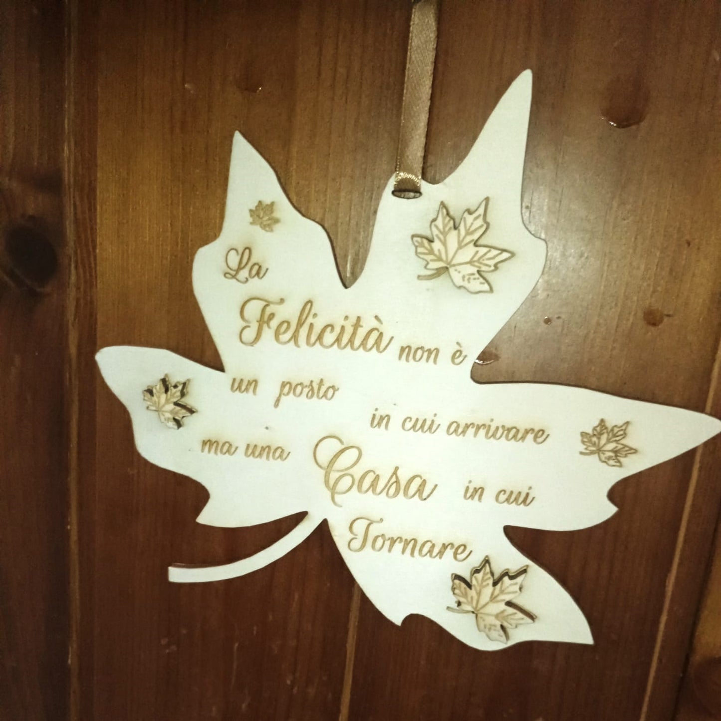 FUORIPORTA - ELEMENTO D'ARREDO FOGLIA AUTUNNO LEGNO