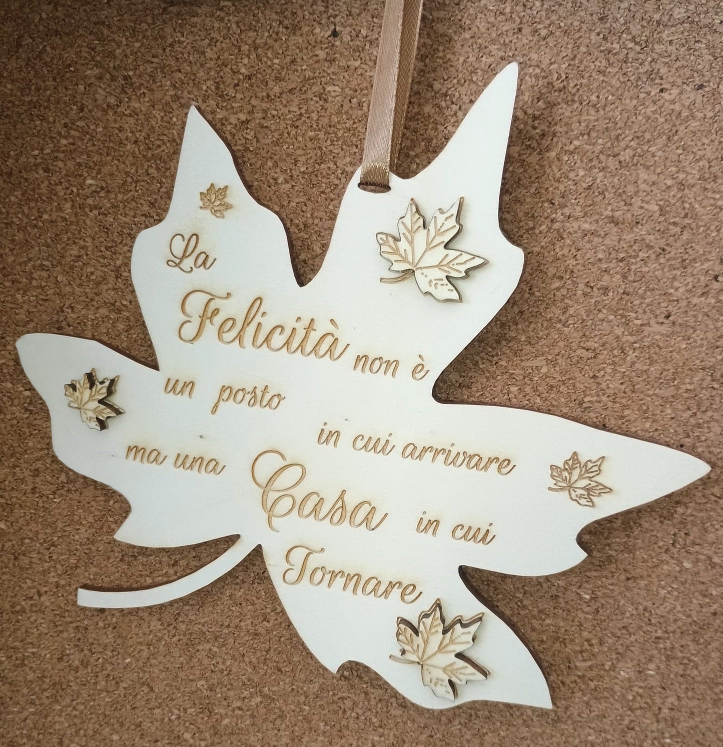 FUORIPORTA - ELEMENTO D'ARREDO FOGLIA AUTUNNO LEGNO