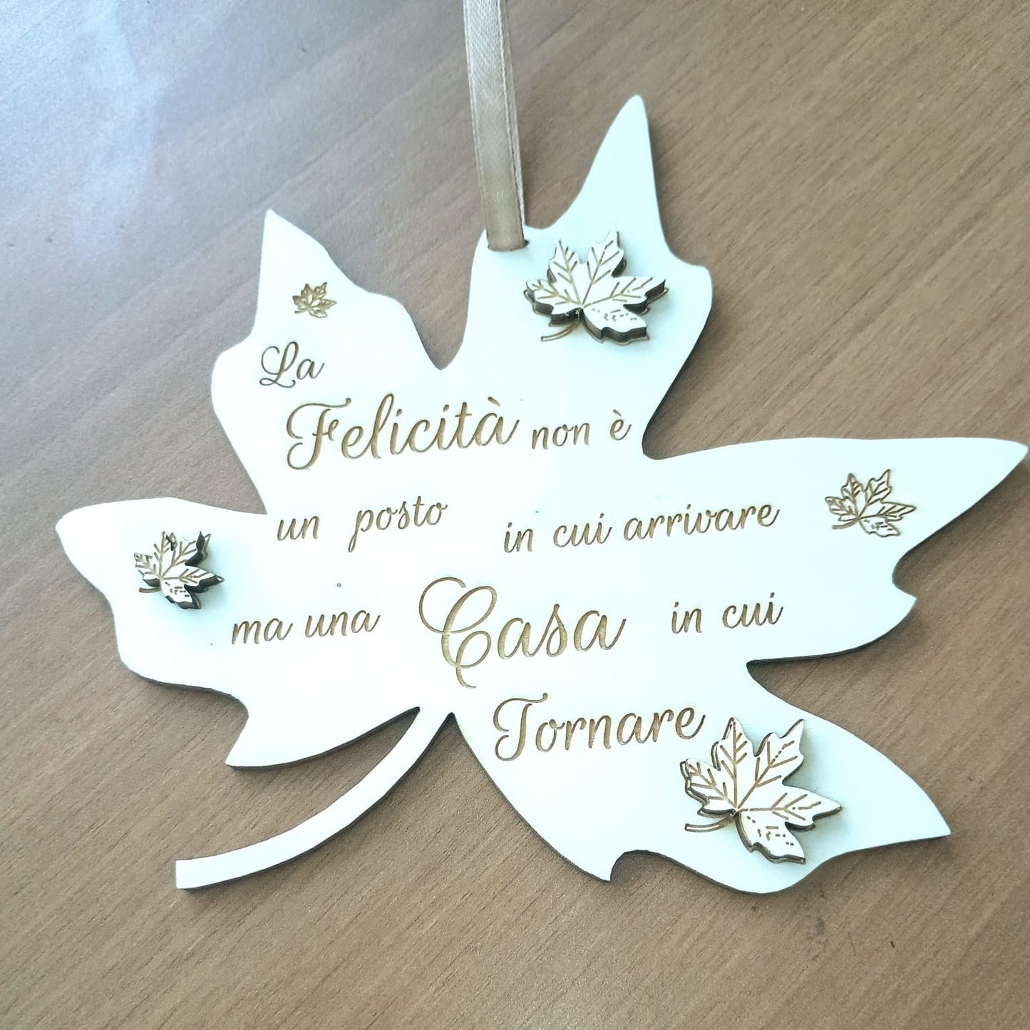 FUORIPORTA - ELEMENTO D'ARREDO FOGLIA AUTUNNO LEGNO