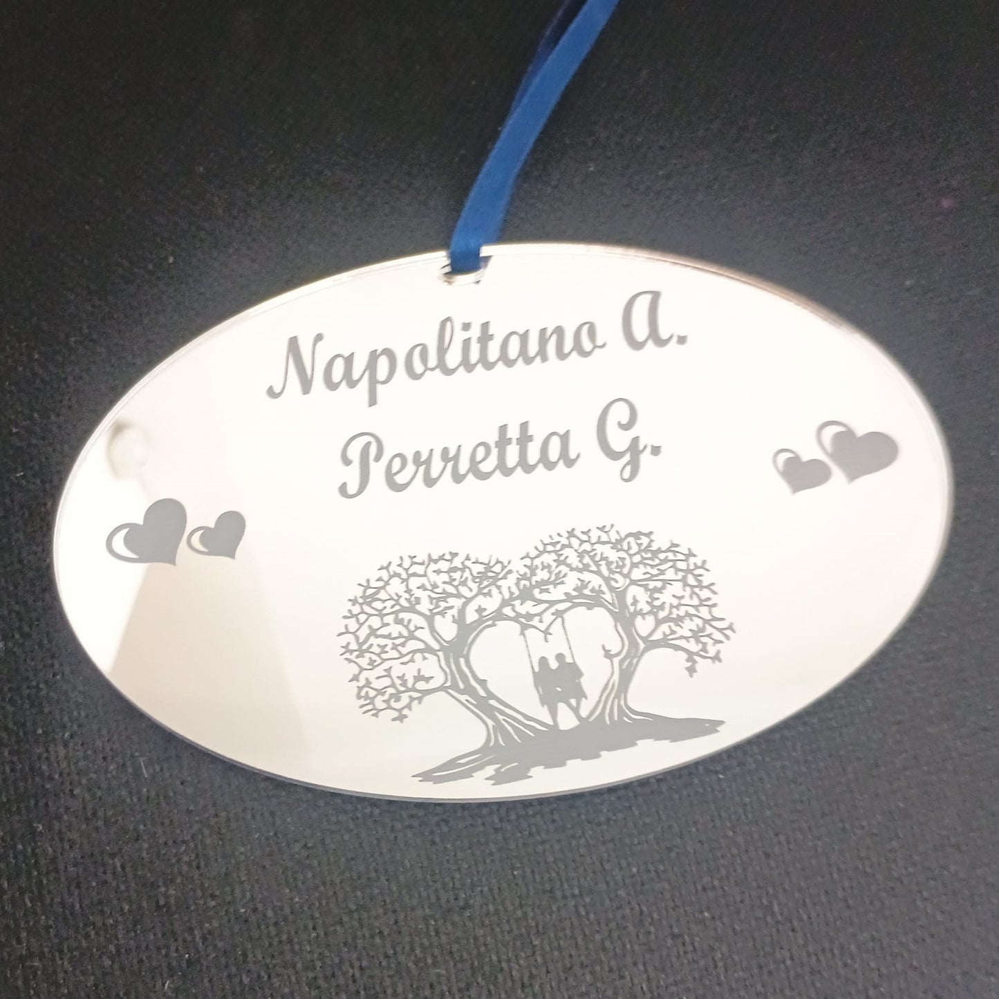 FUORIPORTA OVALE IN PLEXIGLASS SPECCHIATO