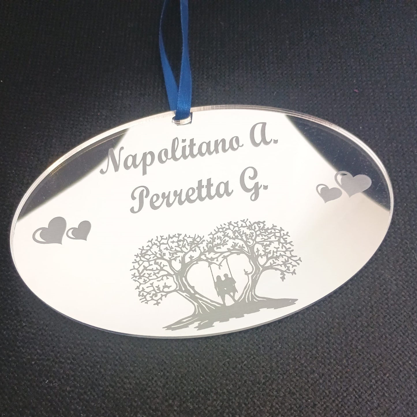 FUORIPORTA OVALE IN PLEXIGLASS SPECCHIATO