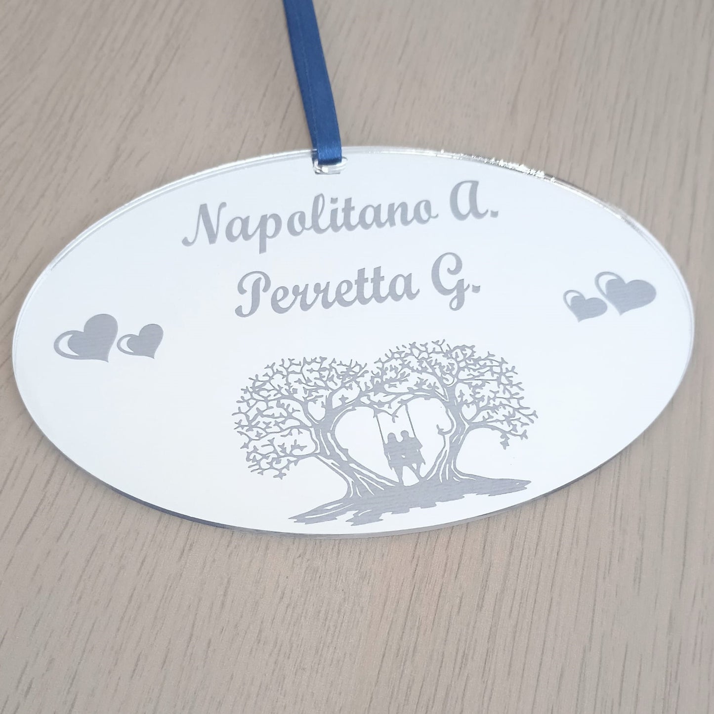 FUORIPORTA OVALE IN PLEXIGLASS SPECCHIATO