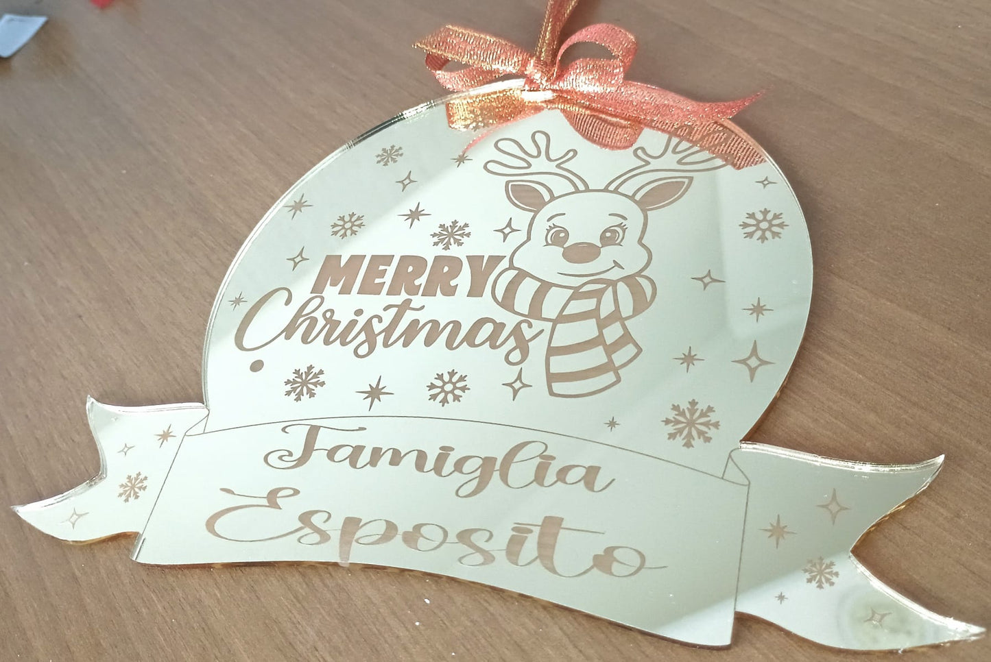 Fuoriporta Natalizio Personalizzato Plexiglass specchiato