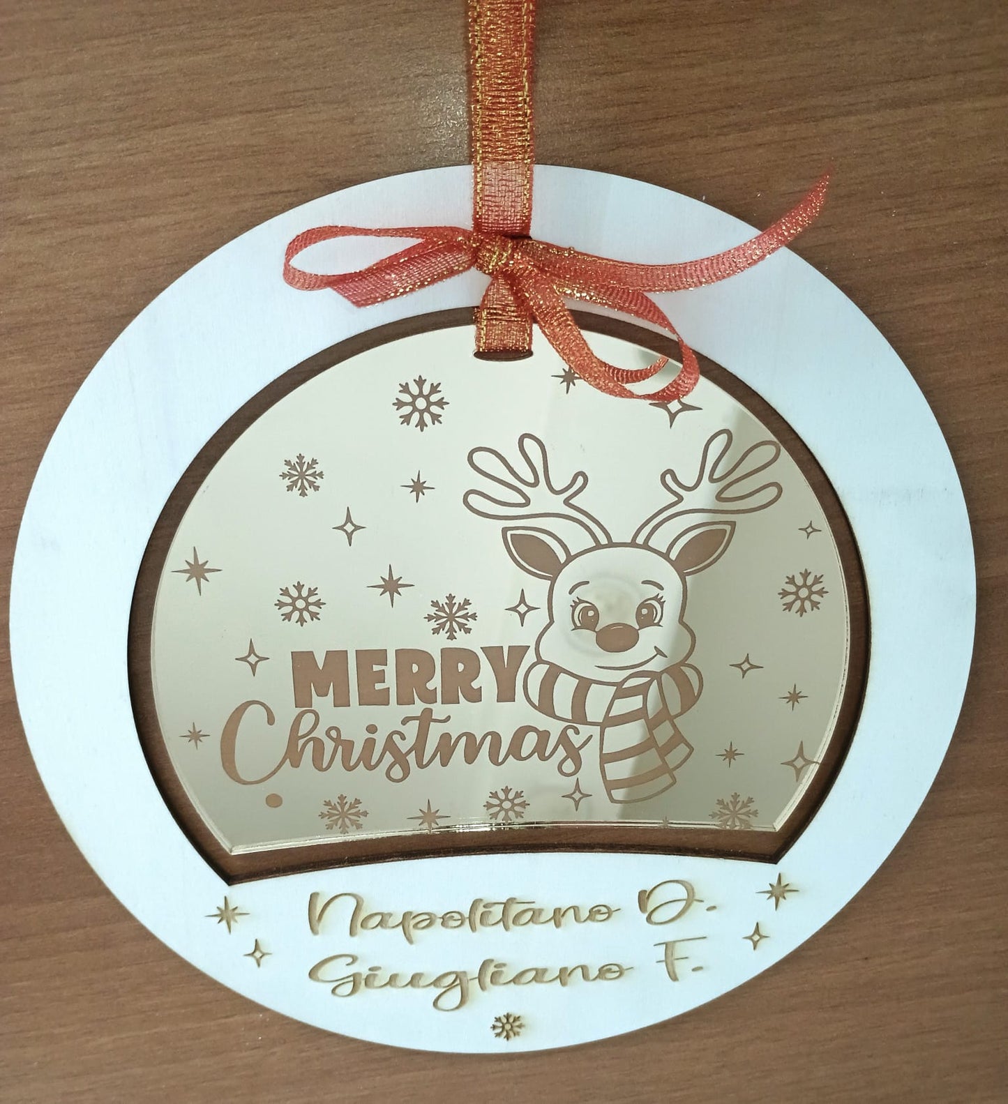 Fuoriporta Natalizio Personalizzato Legno/Plexispecchio