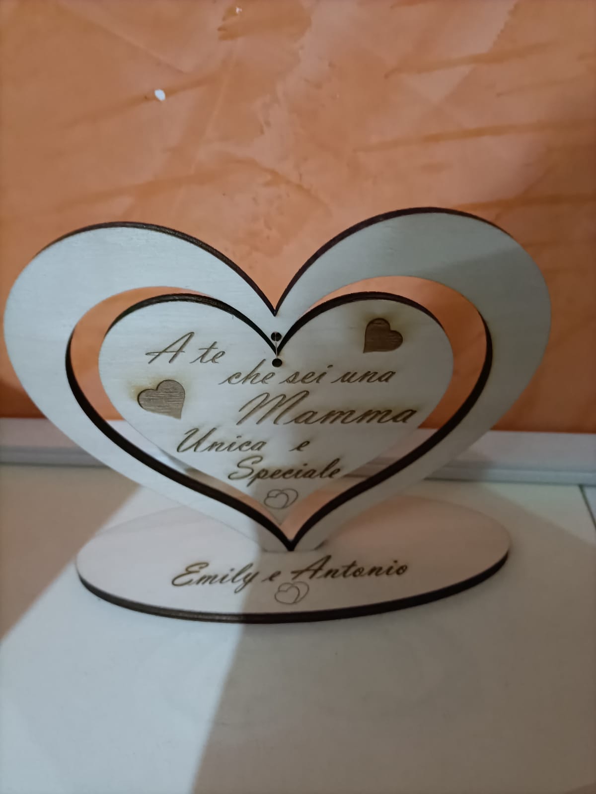 CUORE PENDENTE IN LEGNO
