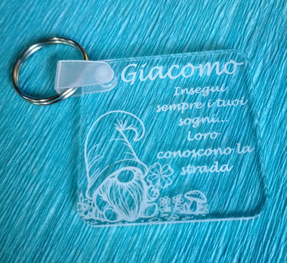 PORTACHIAVI PORTAFORTUNA PERSONALIZZATO GNOMO