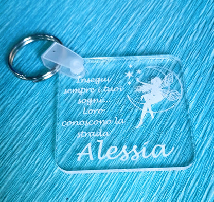 PORTACHIAVI PERSONALIZZATO TEMA FATA