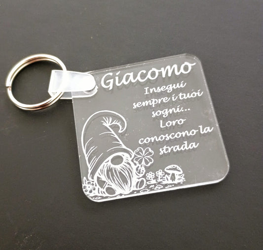 PORTACHIAVI PORTAFORTUNA PERSONALIZZATO GNOMO