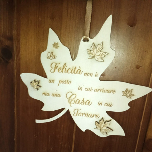 FUORIPORTA - ELEMENTO D'ARREDO FOGLIA AUTUNNO LEGNO