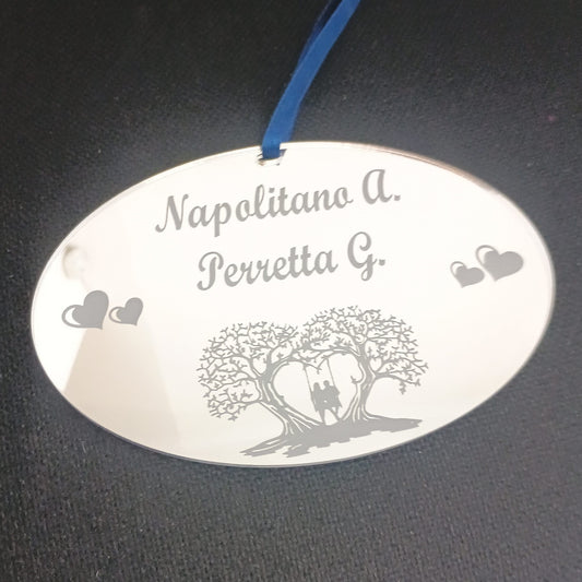 FUORIPORTA OVALE IN PLEXIGLASS SPECCHIATO