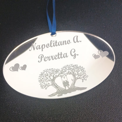 FUORIPORTA OVALE IN PLEXIGLASS SPECCHIATO