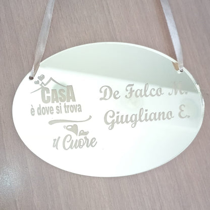 FUORIPORTA OVALE IN PLEXIGLASS SPECCHIATO small