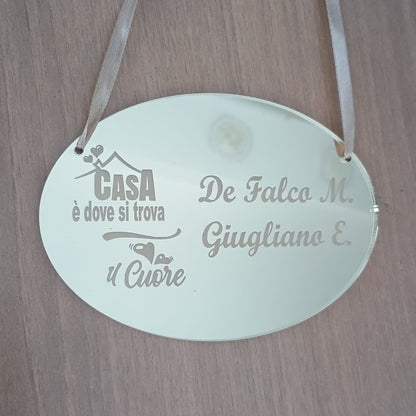 FUORIPORTA OVALE IN PLEXIGLASS SPECCHIATO small