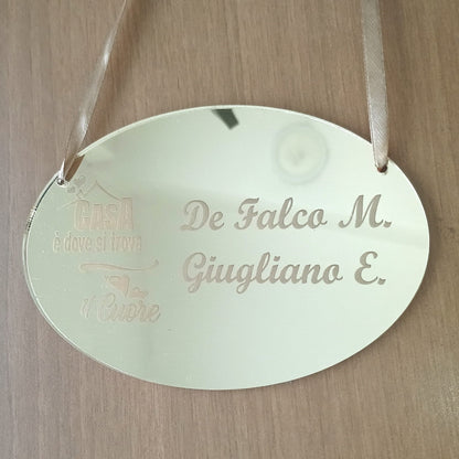 FUORIPORTA OVALE IN PLEXIGLASS SPECCHIATO small