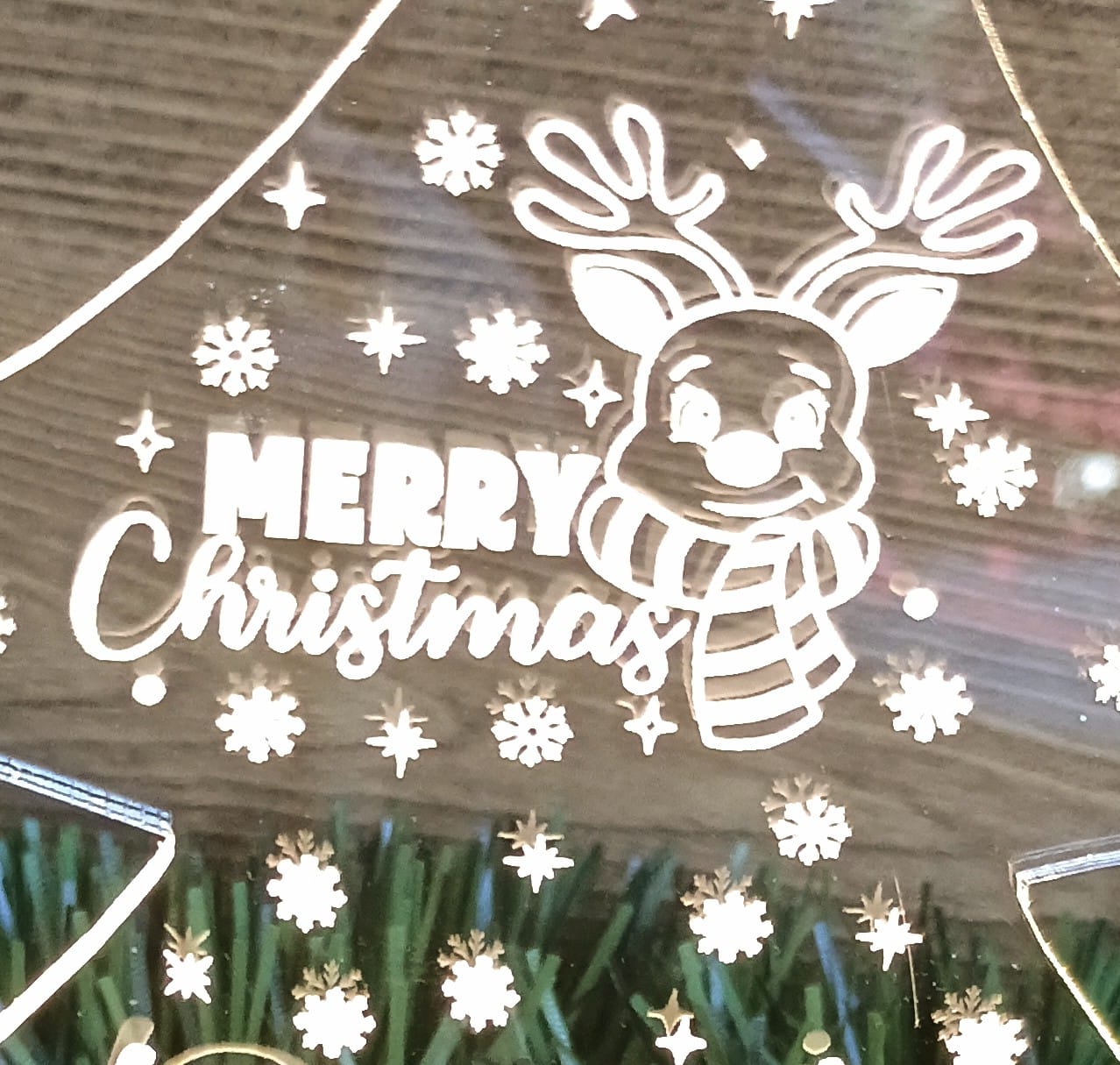 Lampada Albero Di Natale con Nomi incisi e base legno personalizzata