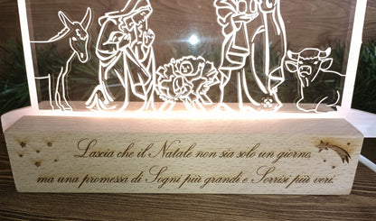 Lampada Presepe con base in legno personalizzata