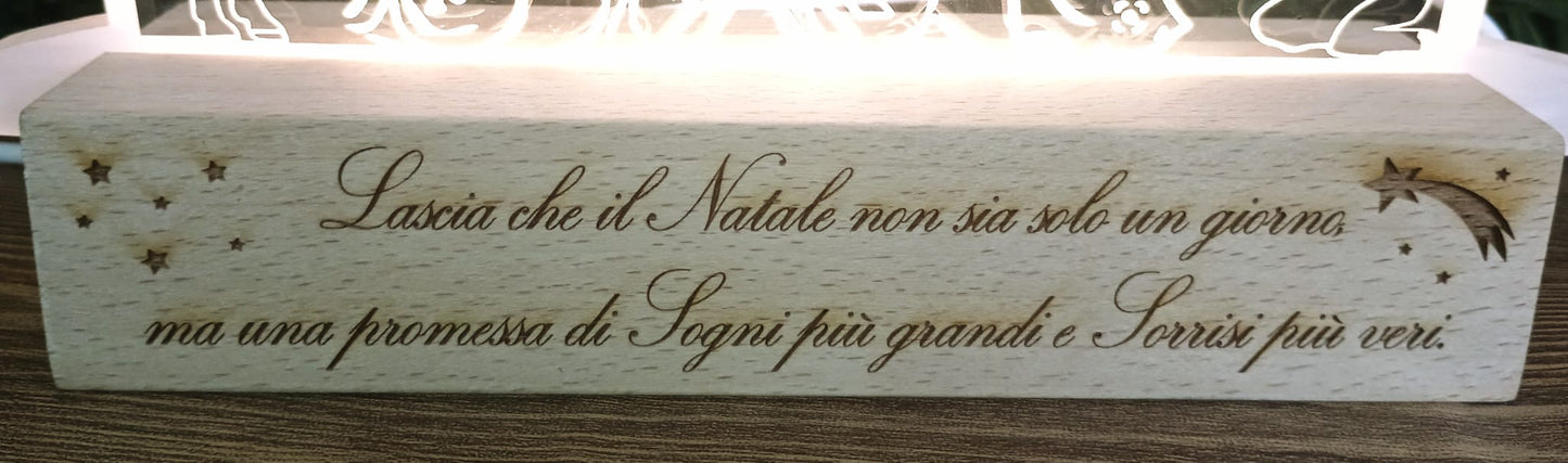 Lampada Presepe con base in legno personalizzata